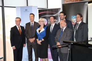 Hon Christopher Pyne, Minister for Industry, Innovation and Science visit to The Braggs at the University of Adelaide, Senator Simon Birmingham, Minister for Education and Training and The Hon Karen Andrews, Assistant Minister for Science